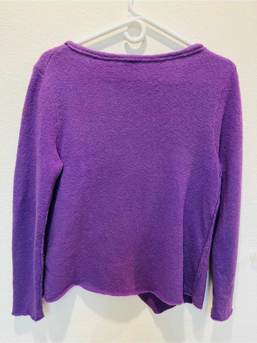 Eileen Fisher Violet Asymmetric Pullover Wool Sweater - Picture 3 of 8